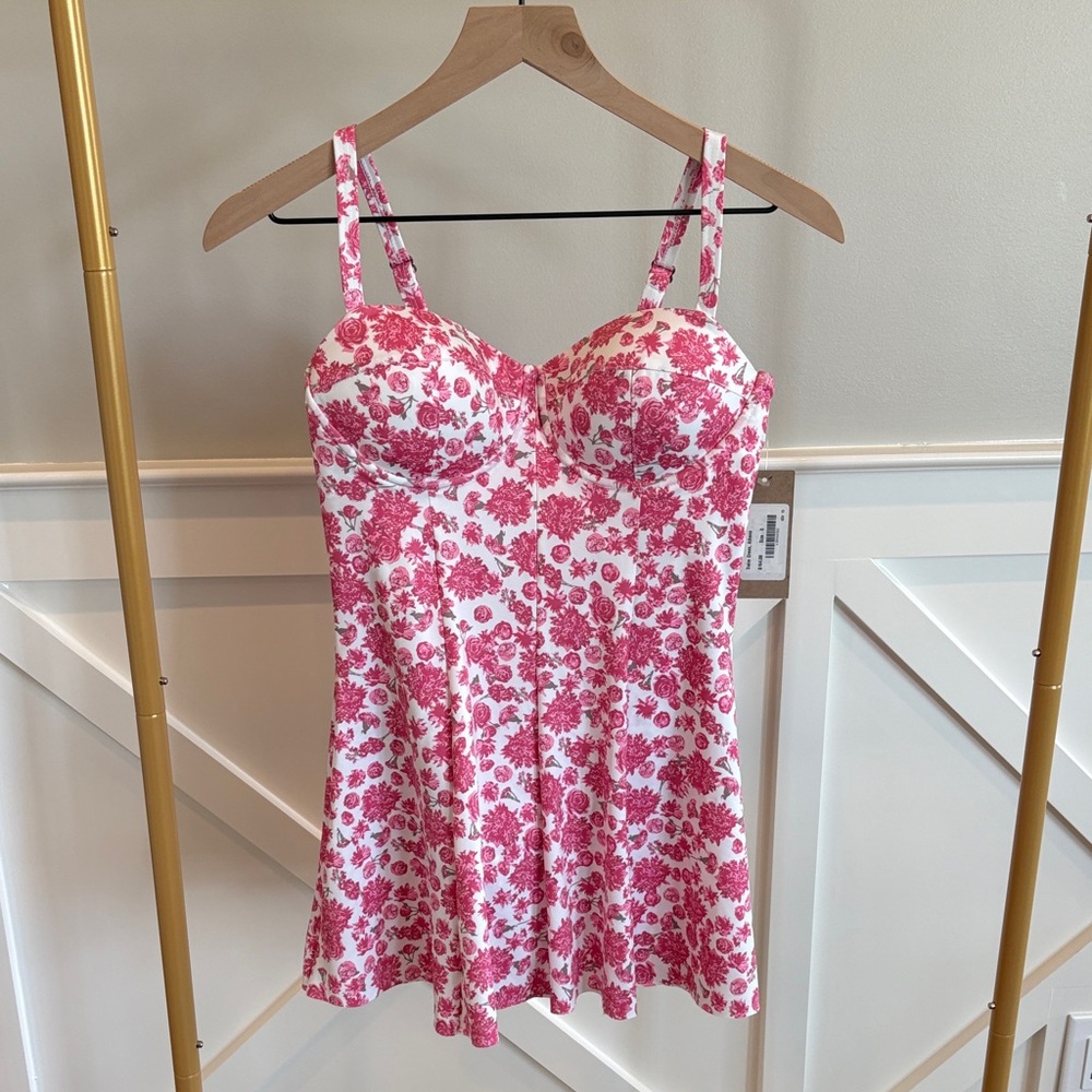 Floral Pink Women's Swim Dress
